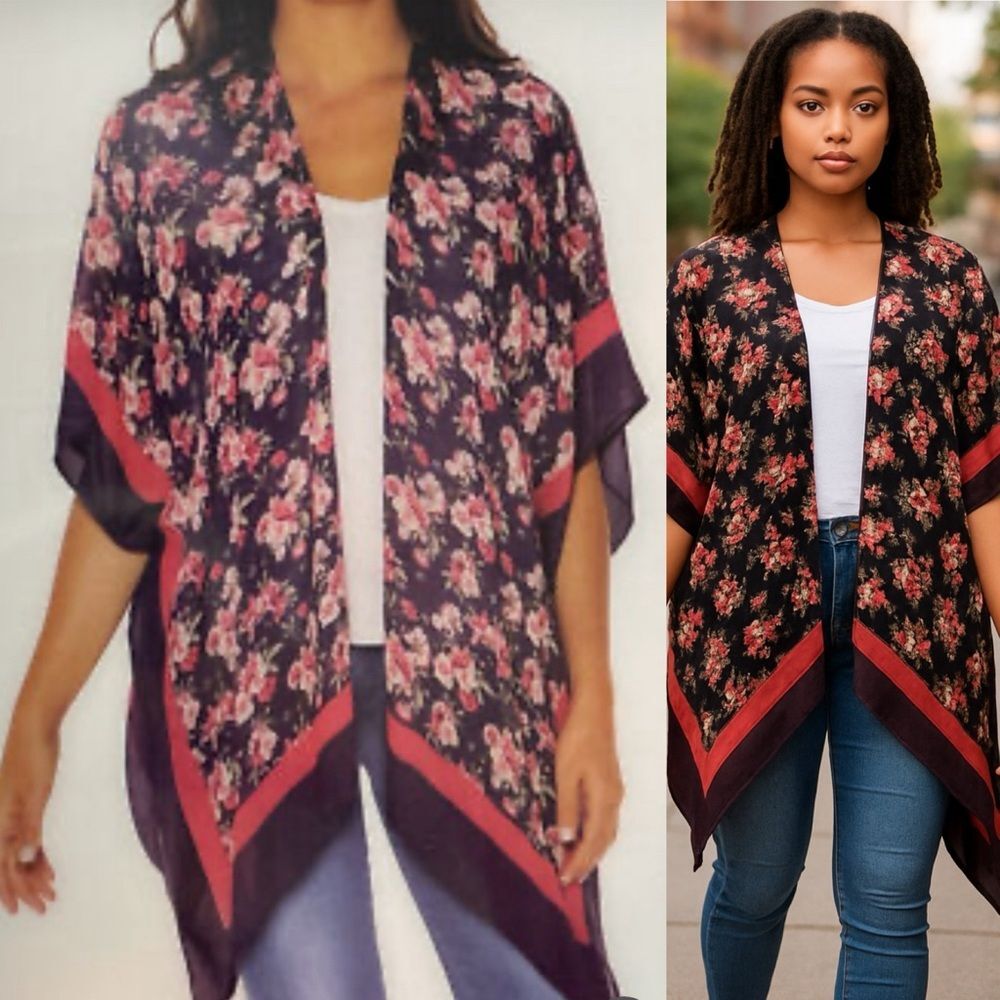 Mario Serrani Italy woman’s floral shawl wrap one size